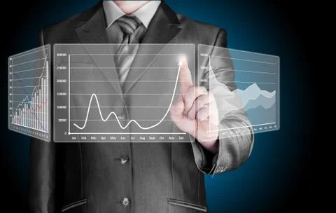 Business man touching light of idea Stock-Illustration