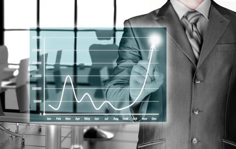 Business man touching light of idea Stock Illustration