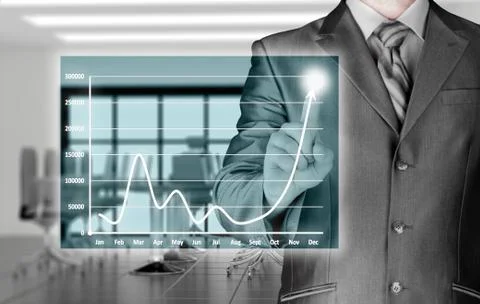 Business man touching light of idea Stock Illustration