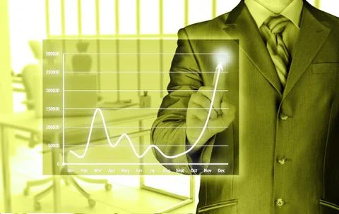 Business man touching light of idea Illustrazione stock