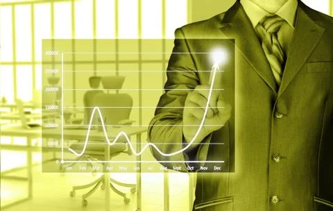 Business man touching light of idea Stock Illustration