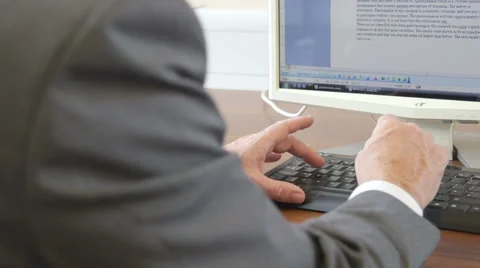 Business Man Typing on Computer - Slider Stock Footage 55824716