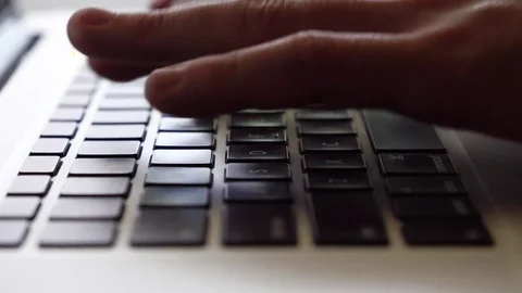 Business man typing information on computer keyboard. Job concept Stock Footage 76323664