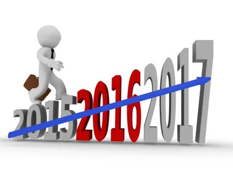 Business man on upswing stairs Stock Illustration