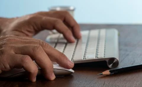 Business man using computer. Stock Photos