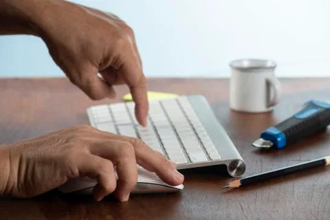 Business man using computer. Stock Photos