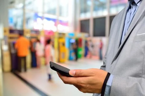 Business Man using Digital Mobile Phone Stock Photos