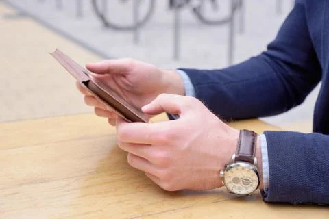 Business man using gadget Stock Photos