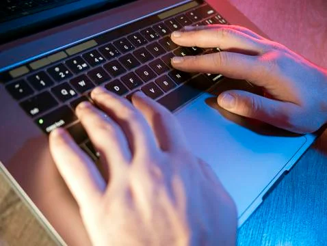 Business man using laptop computer Stock Photos