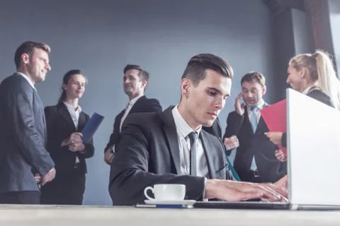 Business man using laptop Stock Photos