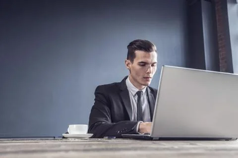 Business man using laptop Stock Photos