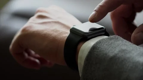 Business man using smart watches Stock Footage 66418852