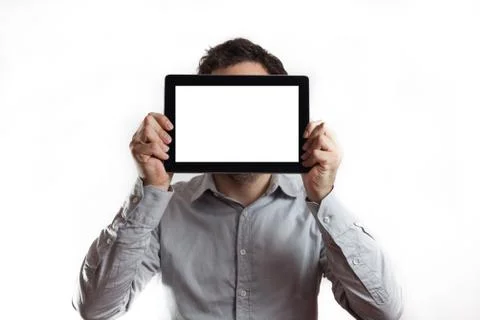 Business man using a tablet computer Stock Photos