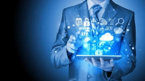 Business man using tablet PC Stock-Illustration