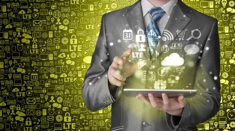 Business man using tablet PC Stock-Illustration