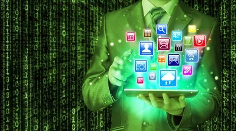 Business man using tablet PC Stock-Illustration