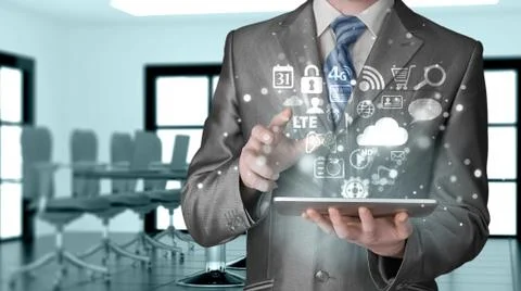 Business man using tablet PC Stock-Illustration