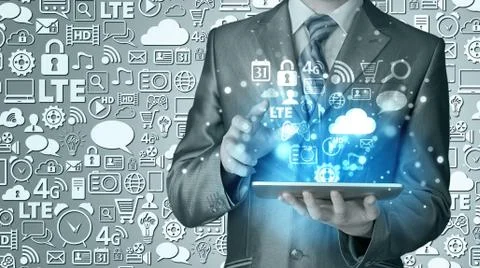 Business man using tablet PC Stock-Illustration