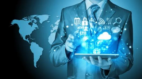 Business man using tablet PC Stock-Illustration