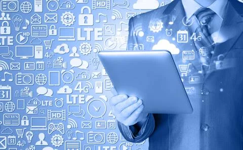 Business man using tablet PC Stock-Illustration
