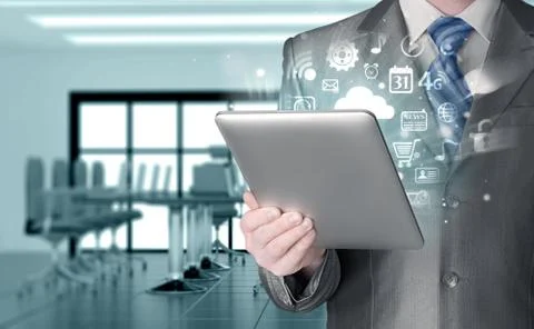 Business man using tablet PC Stock-Illustration