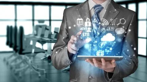 Business man using tablet PC Stock-Illustration