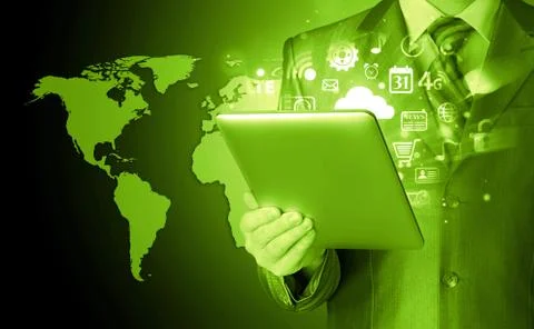 Business man using tablet PC Stock-Illustration