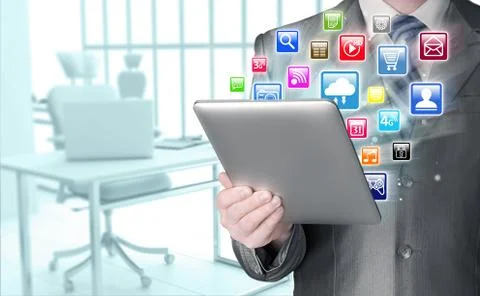 Business man using tablet PC Stock-Illustration