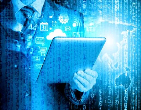 Business man using tablet PC イラスト素材