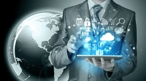 Business man using tablet PC Stock-Illustration