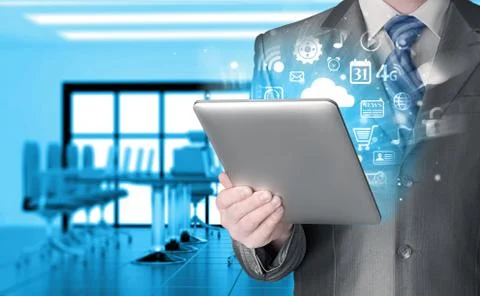 Business man using tablet PC Stock-Illustration