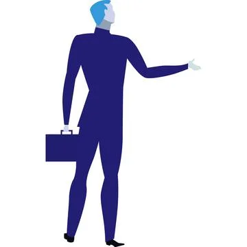 Business man view from back vector icon Stock Illustration