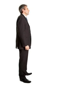 Business man waiting in queue Stock Photos