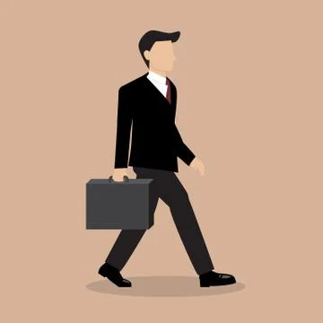 Business Man Walking with Briefcase Stock Illustration