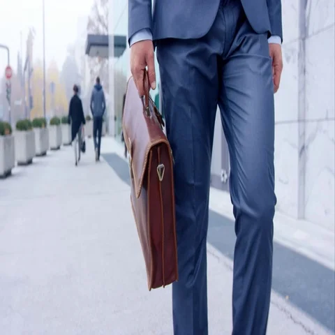 Business Man Walking To Work With Briefcase Stock Footage 69328832