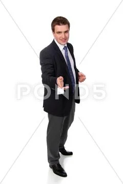 Business man wearing dark suit, isolated over white background Stock Photos