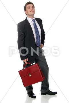Business man wearing dark suit, isolated over white background Stock Photos