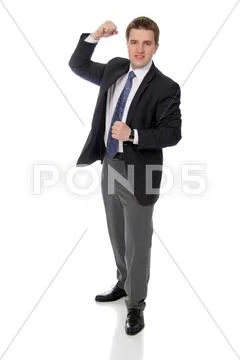 Business man wearing dark suit, isolated over white background Stock Photos