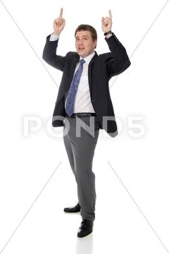 Business man wearing dark suit, isolated over white background Stock Photos