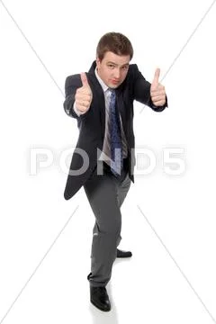 Business man wearing dark suit, isolated over white background Stock Photos