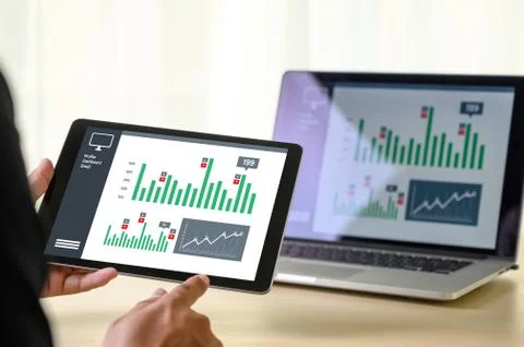 Business man work chart schedule or planning financial report data methodolog Stock Photos