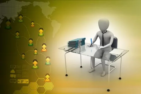 Business man in work Stock Illustration