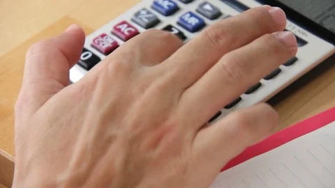 Business Man Working With Calculator Stock Footage