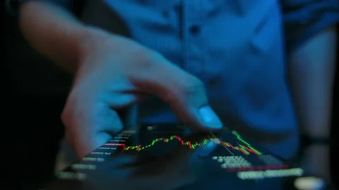 Business Man Working with Checking Financial Stock Market Data Close-up Stock Footage 160529542