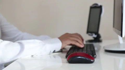 Business man working on computer Stock Footage 67396512