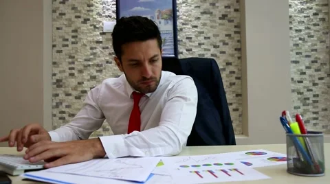 Business man working with computer in office 스톡 동영상 67401775