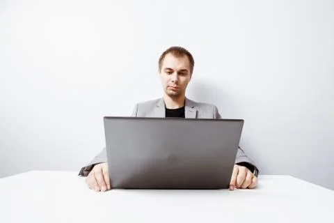 Business man working on computer Stock-Fotos