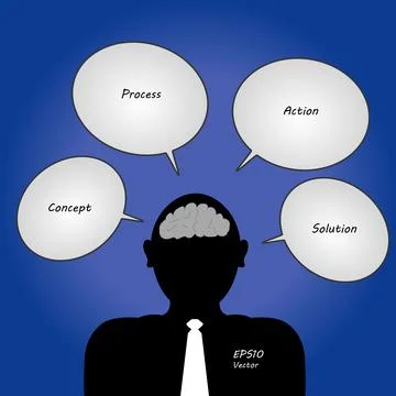 Business man working concept Illustrazione stock