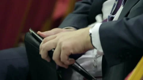 Business man working with a digital tablet Stock Footage 55912192