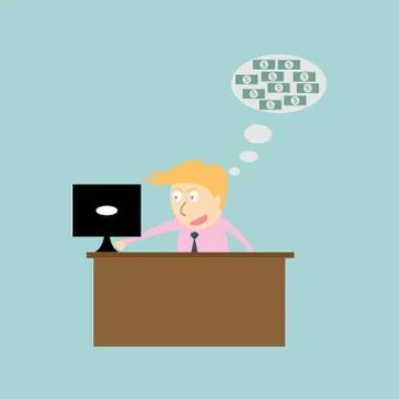 Business man working Stock Illustration